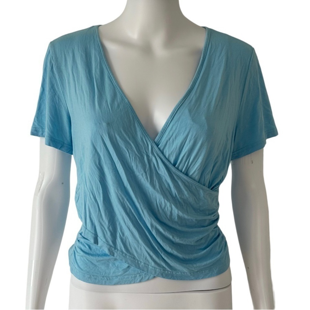 Blue Wrap Top